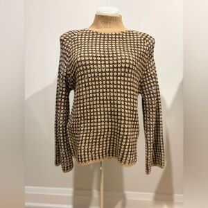 Textured Knit- Neutral Honeycomb Pattern